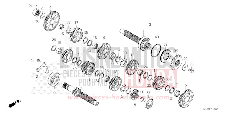 GETRIEBE (MT) von Africa Twin Mechanik GRAND PRIX RED (R380B) von 2021